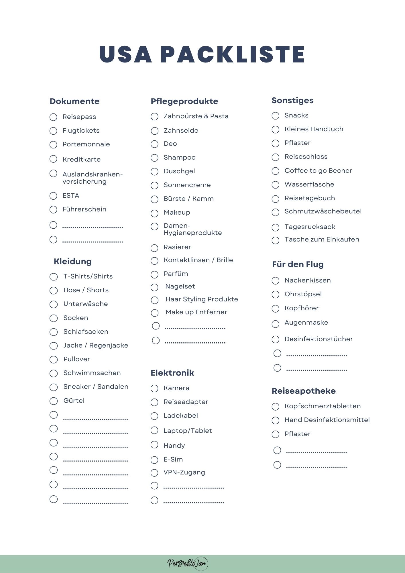 Checkliste Usa Einreise